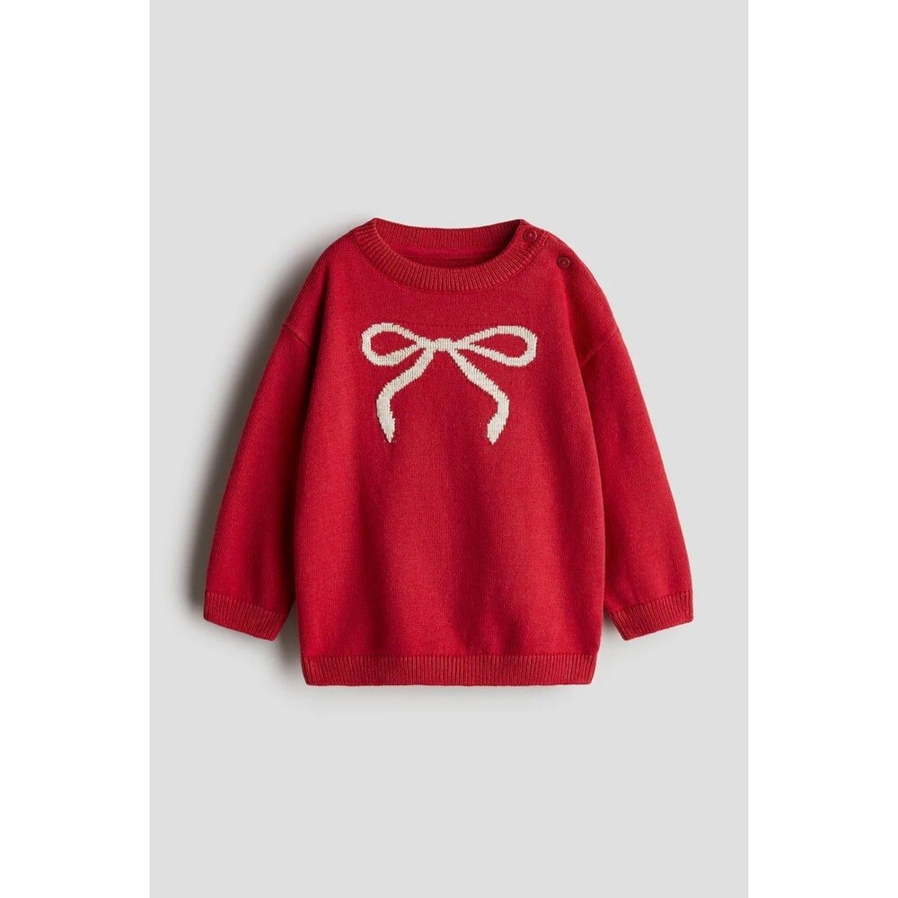 H&M Baby Red  Bow Sweater 9-12 Months